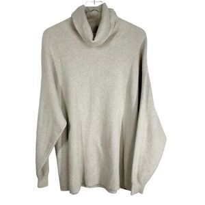 Free People Oversized Cowl Neck Sweater in Light Beige